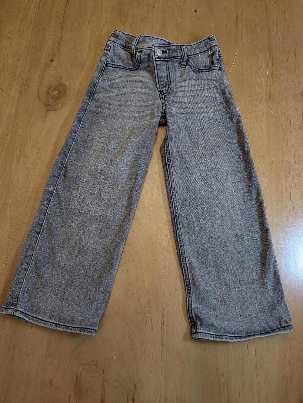 Abercrombie & Fitch Wide Leg Girls Jeans Gray Wash Size 5-6